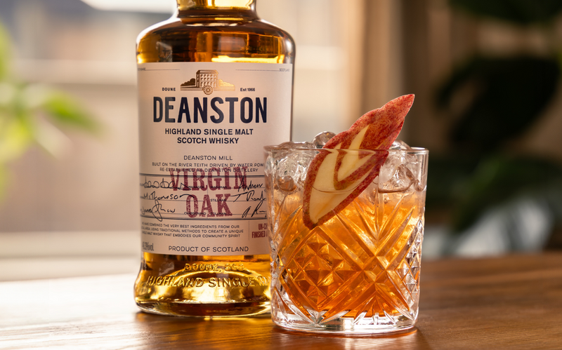 Orchard Old Fashioned Cocktail with Deanston Virgin Oak