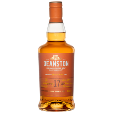 Deanston 17-year-old whisky bottle on a white background