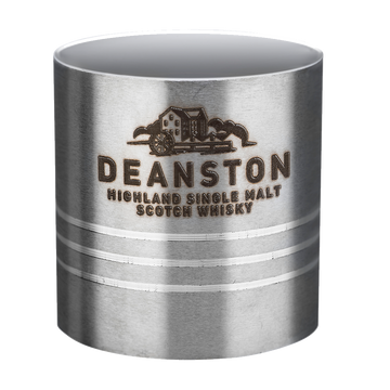 Deanston whisky measure is stainless steel and features our logo