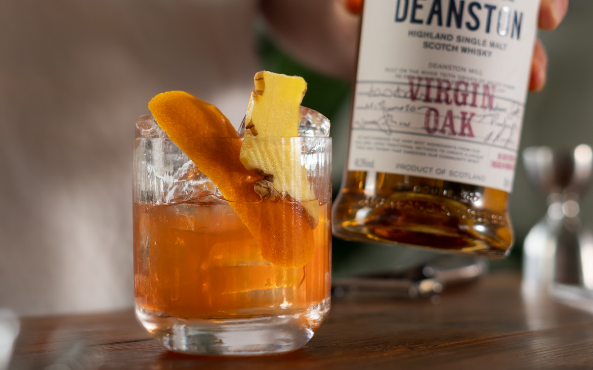 Summer Spice Old Fashioned Cocktail with Deanston Virgin Oak