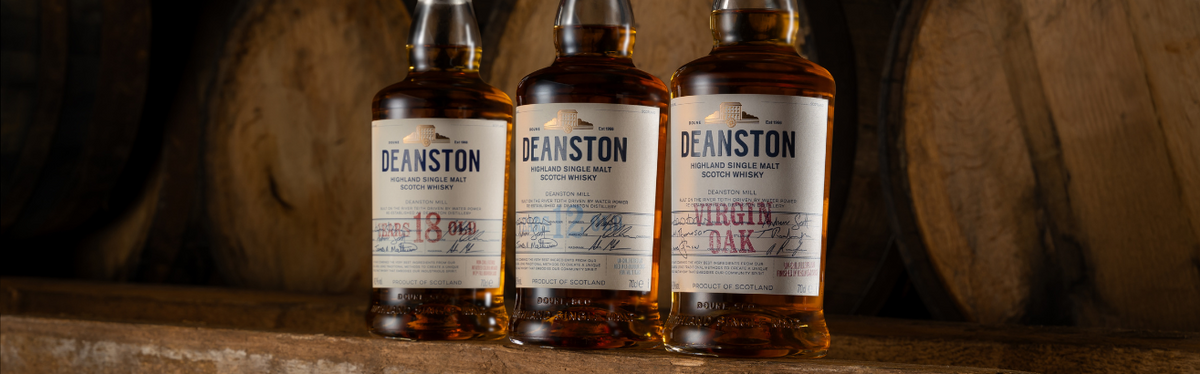 Deanston single malt whisky core range bottles