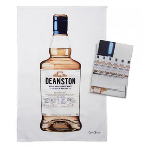 Cotton whisky cotton tea towel by Deanston Distillery