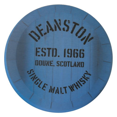 Deanston whisky coaster in blue