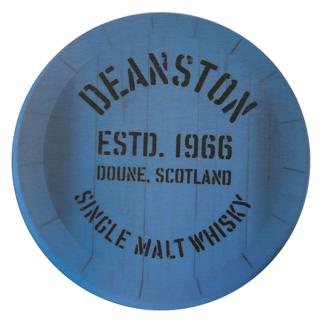 Deanston whisky coaster in blue