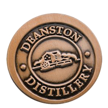 Coin pin badge featuring the Deanston mill