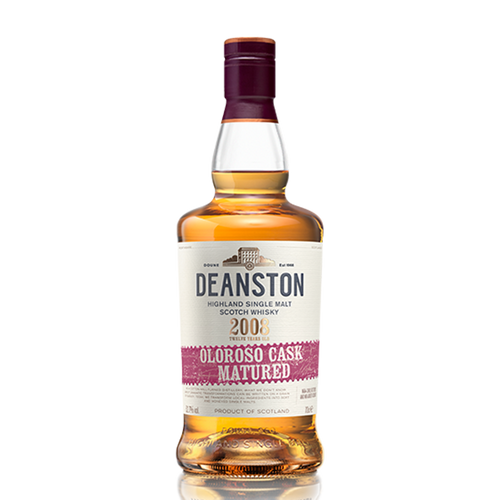 Deanston sherry cask whisky in a bottle with a box