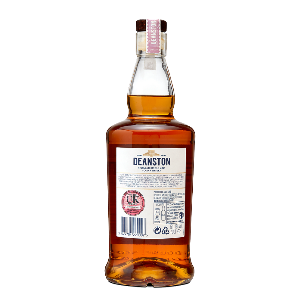 Deanston port cask whisky in a bottle